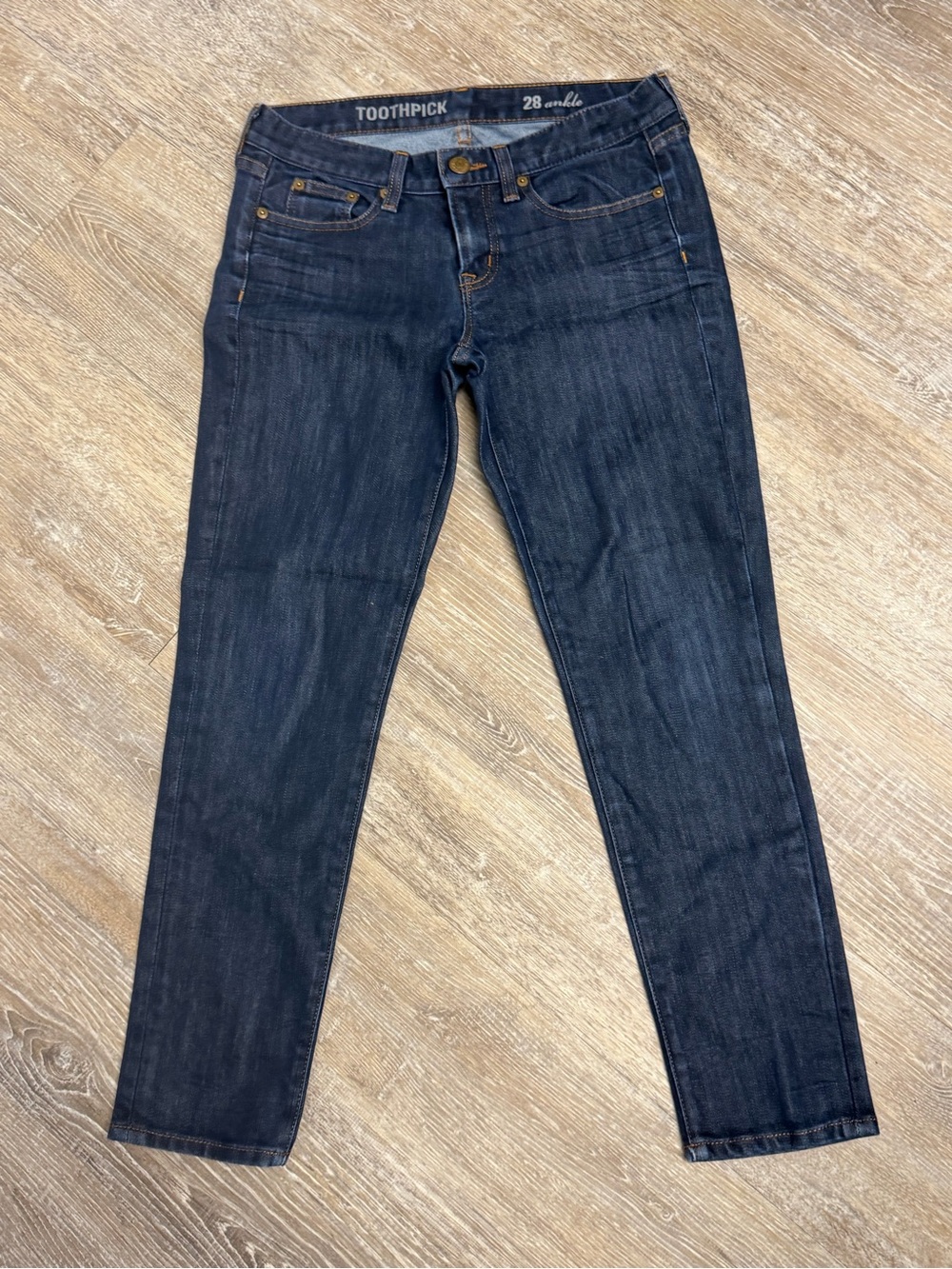 J. Crew Toothpick Ankle Jeans in Dark Indigo